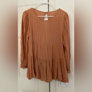 American Eagle outfitters,boho, semi sheer, open back Baby doll blouse